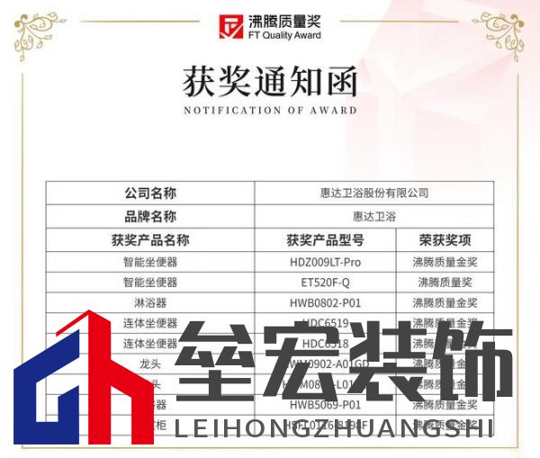 2024沸騰質(zhì)量獎9項大獎,惠達(dá)衛(wèi)浴品質(zhì)實力的最佳注腳!